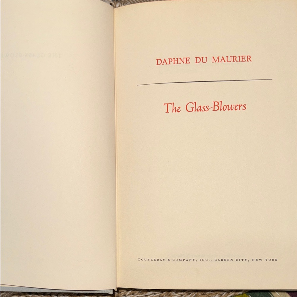 Vintage 1963 The Glass-Blowers by Daphne Du Maurier